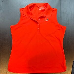 Miami Women's Bright Orange Sleeveless Polo by Nike